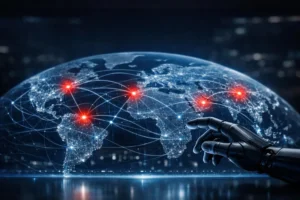 Image futuriste des 5 pièges courants à éviter dans le transport de marchandises, mettant en lumière les erreurs logistiques.