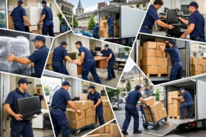 Demenageur professionnel Suisse Romande: équipe experte en déménagement d'entreprise, service rapide et sécurisé.