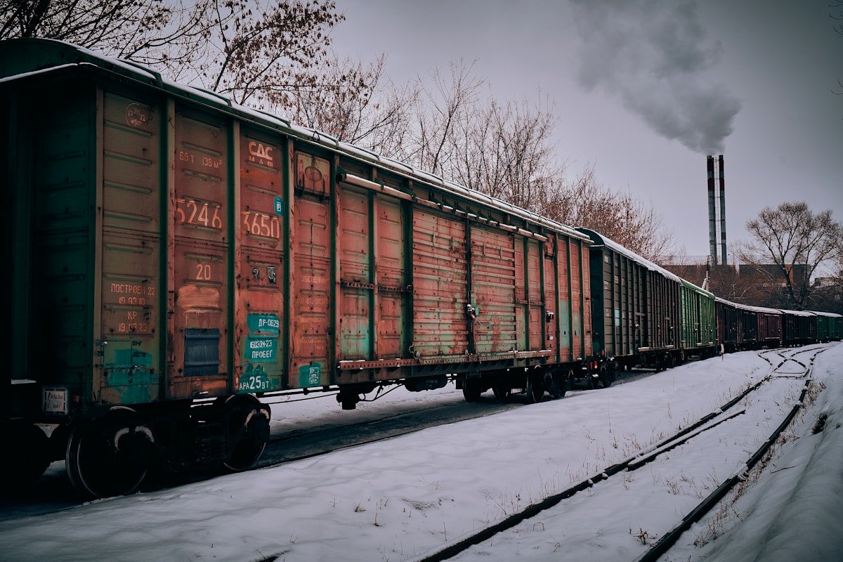 a train on the railway tracks