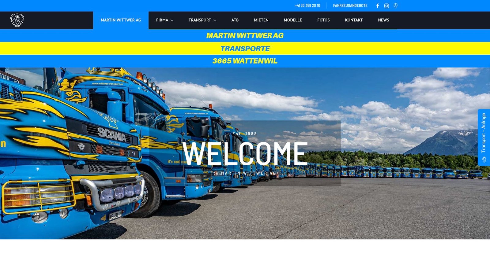 Screenshot of www.wittwer-transport.ch