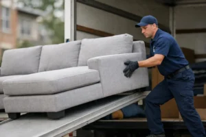 Transport canapé angle suisse, déménagement professionnel de meubles encombrants