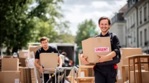 Déménagement d'entreprise à Zurich : équipe professionnelle en action